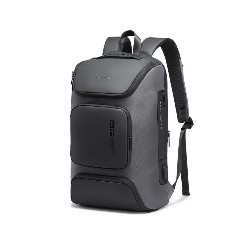 BANGE Business školní batoh s USB NURAY Šedý 30L