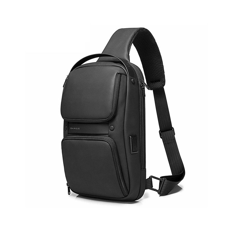 BANGE sportovní batoh přes rameno s USB ASLAN Černý 12L