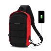 Ozuko batoh přes rameno s USB Durand Černo-červený 8L