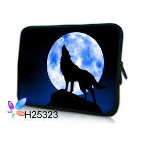 Huado pouzdro na notebook 12.1" Vlk vyjící na měsíc