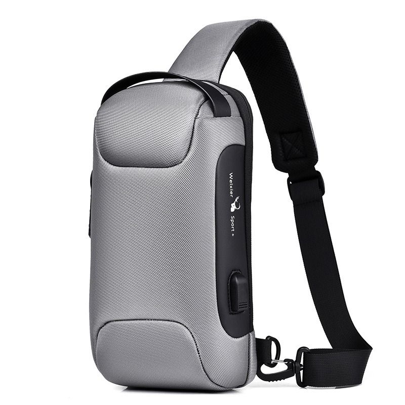 Weixier outdoor batoh přes rameno s USB Eliseo Šedý 5L