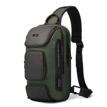 BANGE batoh přes rameno s USB KEREM Zelený 11L