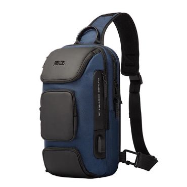 BANGE batoh přes rameno s USB KEREM Modrý 11L