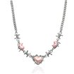Srdíčkový náhrdelník s trny Hearts růžový