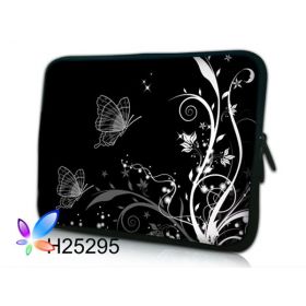 Huado pouzdro na notebook 12.1" Černobílý motýlci