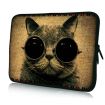 Huado pouzdro na notebook 17.4" Kočka s brýlemi