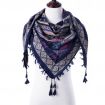 Tassel dámský šátek modrý 130 cm