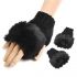 Dámské pletené rukavice bezprsté černé