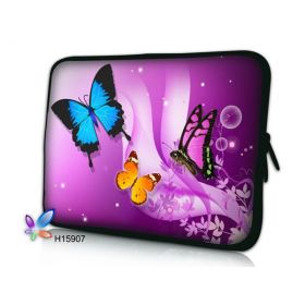 Huado pouzdro na notebook 14.4" Motýlci ve fialové