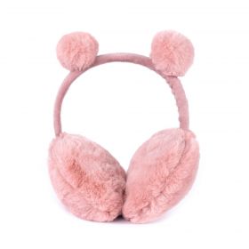 Plyšové klapky na uši Funny bear Růžové