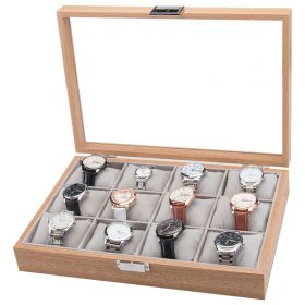 Box na hodinky 12 komor dřevěný Hnědý