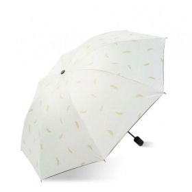 Dámský Bílý skládací deštník Zlaté lístky