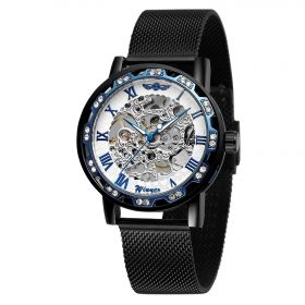 Winner mechanické hodinky Diomond Black JS22