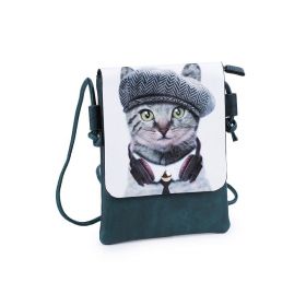 Dívčí malá kabelka s klopou Kočka s baretem