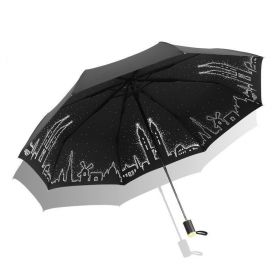 Dámský skládací deštník Černé město