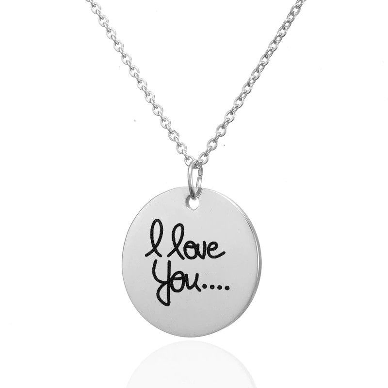 Ocelový náhrdelník I love You Stříbrný