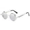 Retro kulaté sluneční brýle Steampunk stříbrné Zrcadlovky