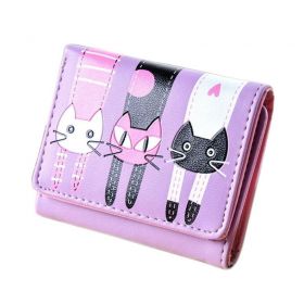 Dívčí peněženka s kočičkami Fialová