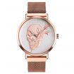 SKMEI 9173 dámské punkové hodinky Lebka s růží Rose Gold