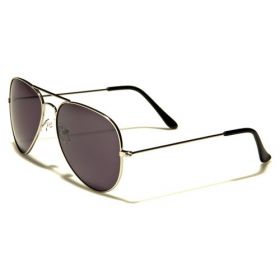 Sluneční brýle Aviator Kouřové - stříbrný rám