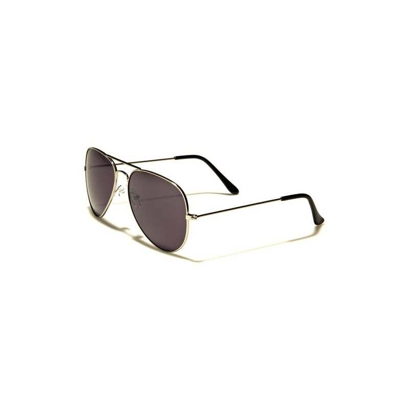 Sluneční brýle Aviator pilotky Kouřové - stříbrný rám