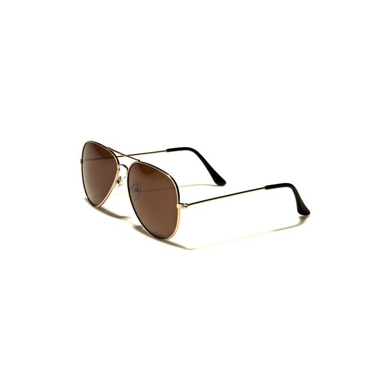Sluneční brýle Aviator Hnědé - zlatý rám