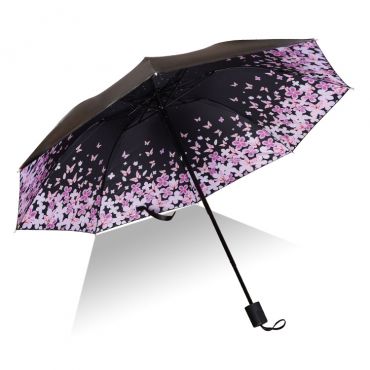 Dámský skládací deštník Růžové motýle