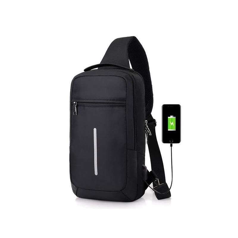 Pánský batoh přes hruď s USB port Lunis Černý 6 l