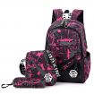 XYZ 9000 školní batoh set pro teenegery Limited růžový 21L