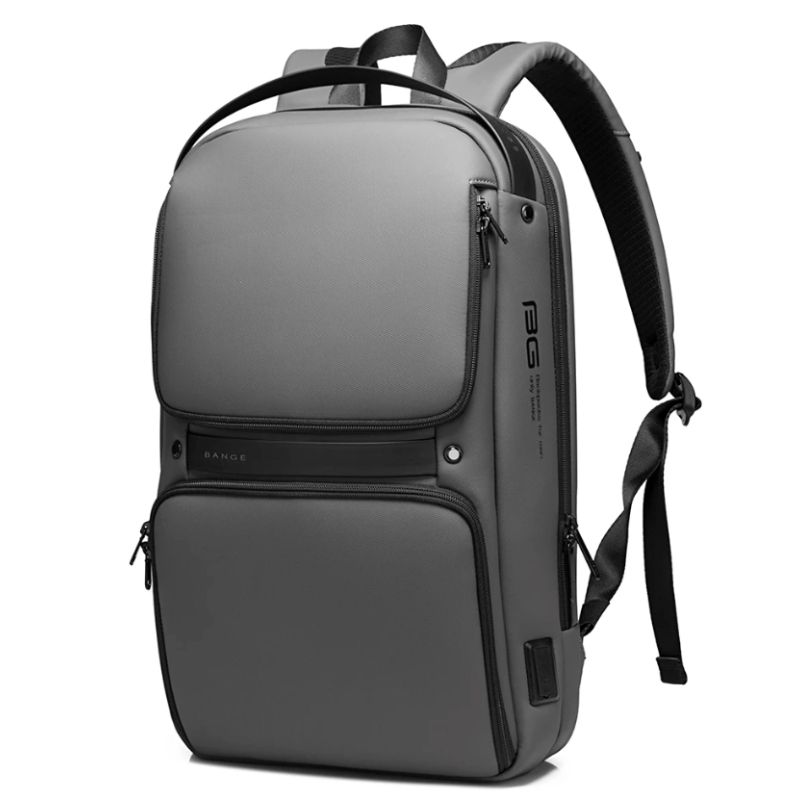 BANGE Business školní batoh s USB EROL Šedý 24L