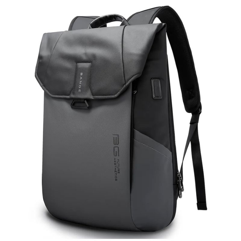 BANGE městský i studentský batoh s USB ZERIN Šedý 28L