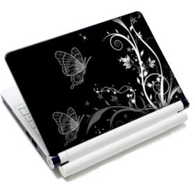 Huado fólie na notebook 12-15.6" Černobílý motýlci 